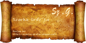Szarka Gréta névjegykártya